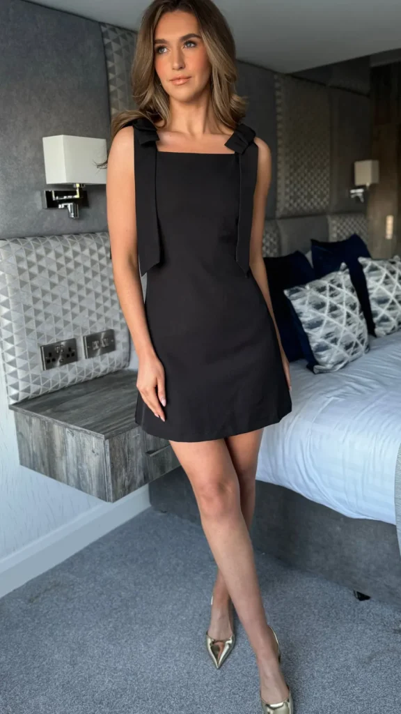 TIMELY Going Out Dresses | Occasion Dresses^Abriella Black Bow Shoulder Detail Mini Dress