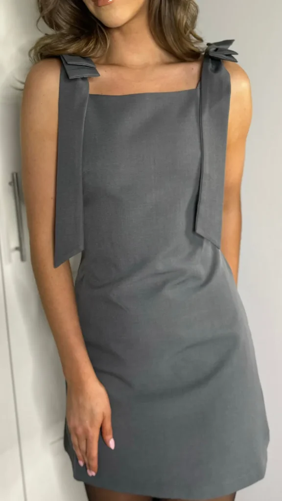 TIMELY Going Out Dresses | Occasion Dresses^Abriella Grey Bow Shoulder Detail Mini Dress