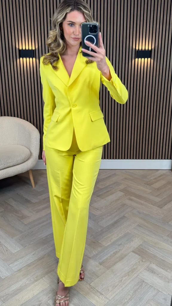 ATTENTIF Trousers | Co-ords^Adaline Yellow Trousers & Blazers Co Ord