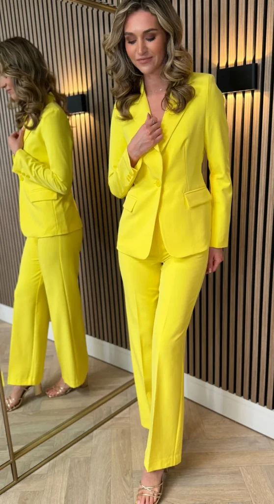 ATTENTIF Trousers | Co-ords^Adaline Yellow Trousers & Blazers Co Ord