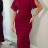 GIRL IN MIND Going Out Dresses | Occasion Dresses^Alexa Burgundy Ruched Detail Midi Dress