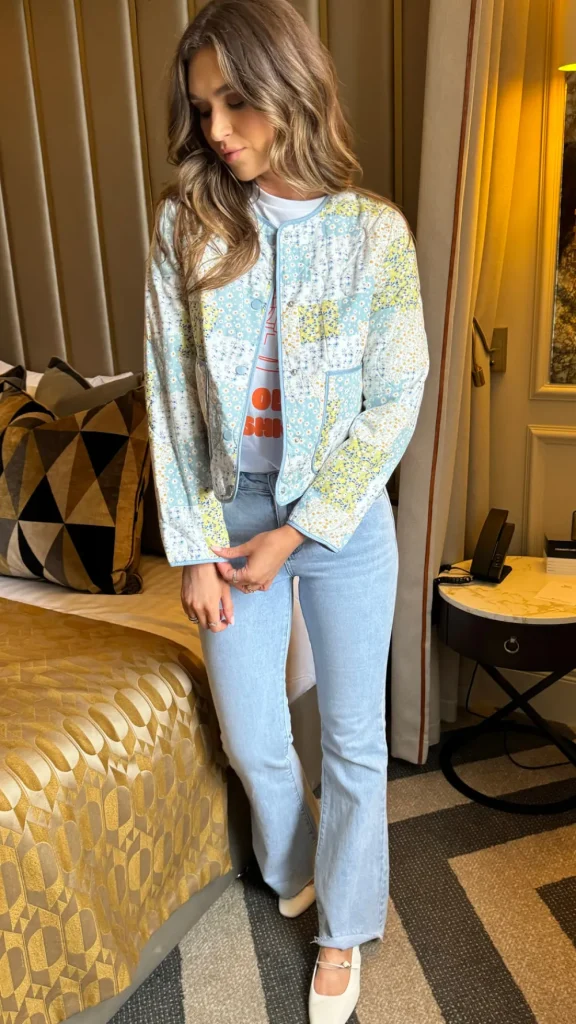 BESTSELLER Coats & Jackets^Alicia Blue Printed Quilted Jacket