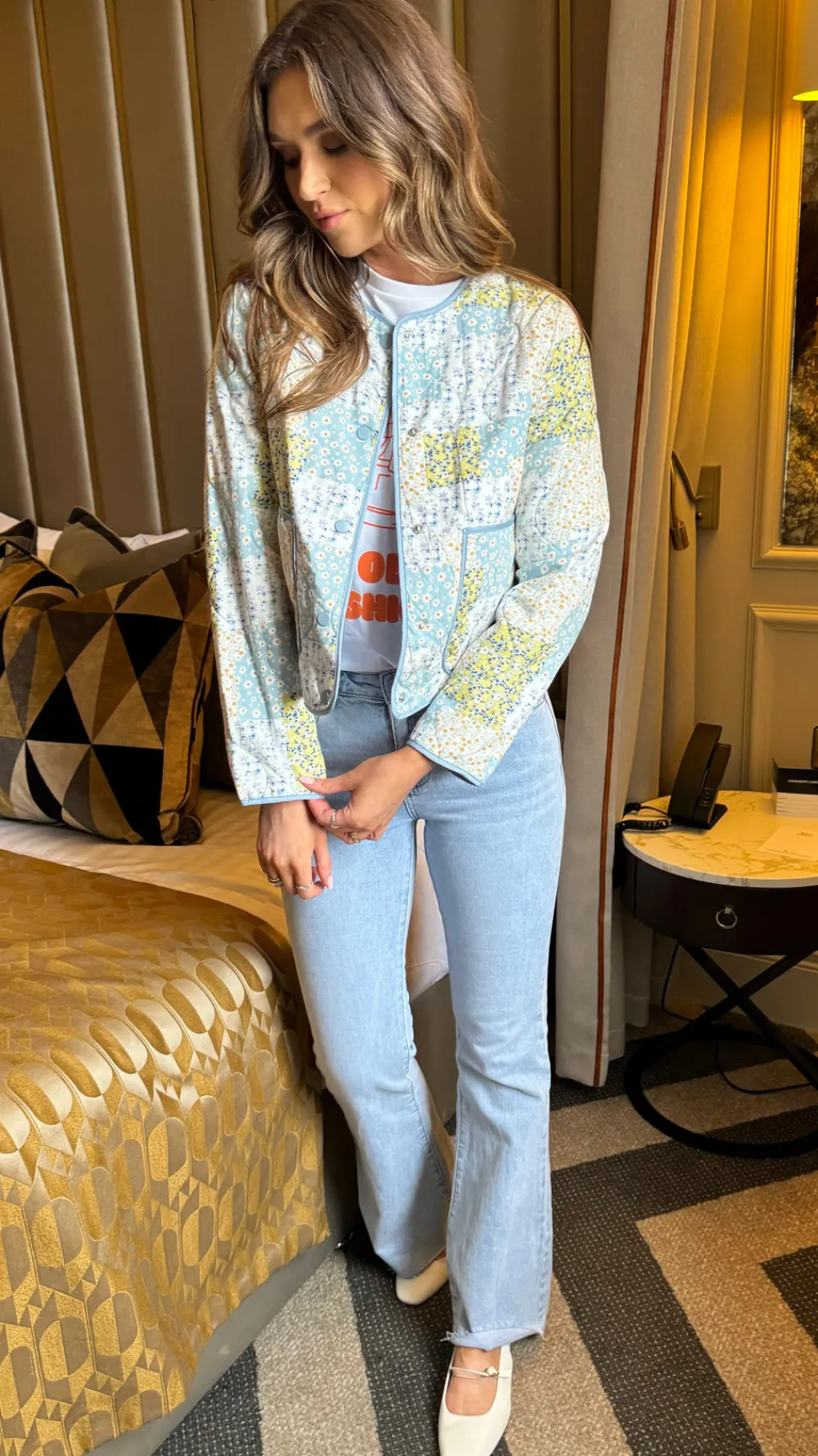 alicia_blue_printed_quilt_4.webp BESTSELLER Coats & Jackets^Alicia Blue Printed Quilted Jacket