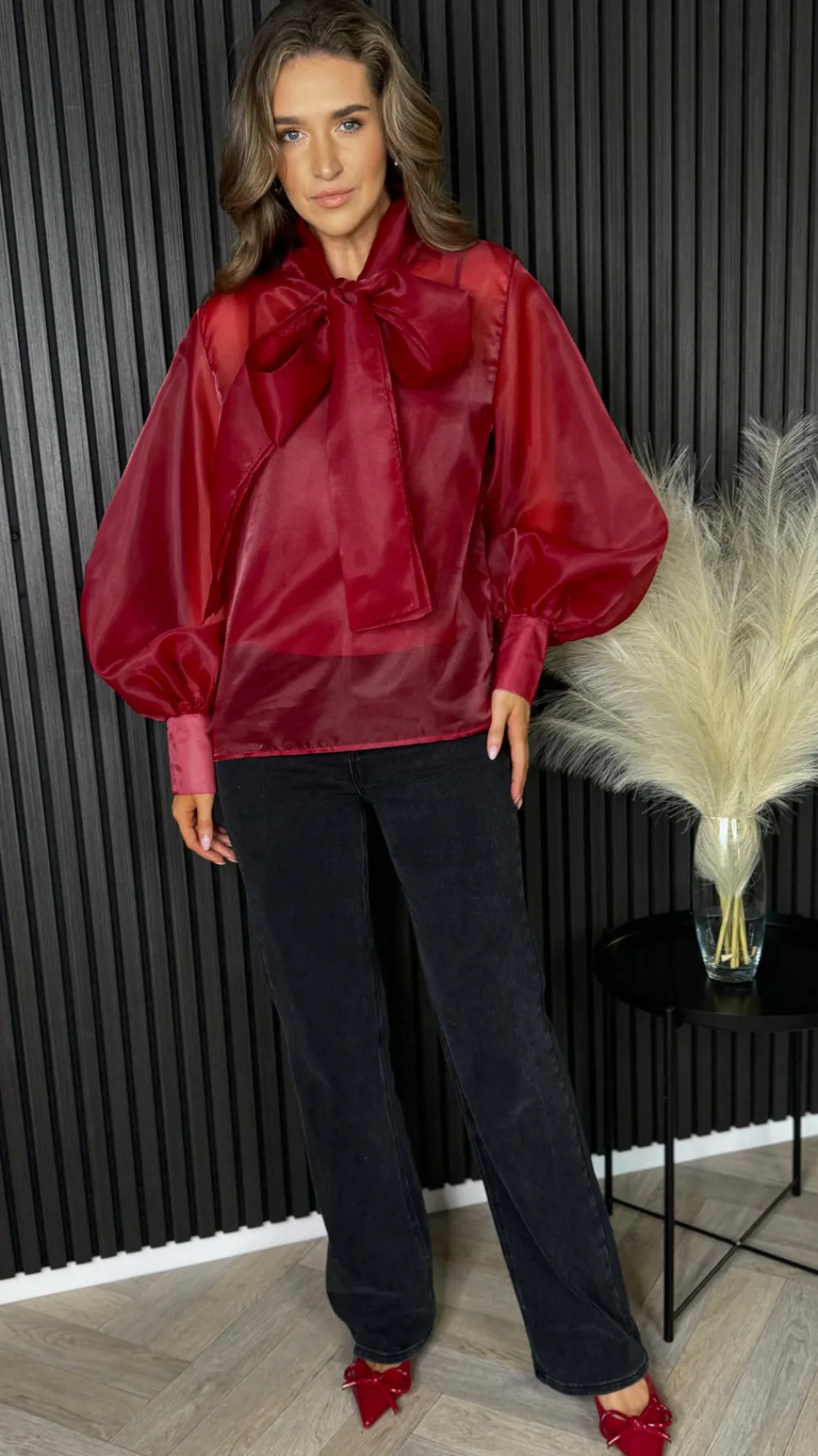 allie_burgundy_large_bow__3.webp TIMELY Tops^Allie Burgundy Large Bow Detail Top
