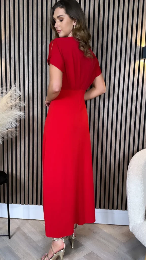 COPPEROSE Going Out Dresses | Occasion Dresses^Ally Red Wrap Detail Top Midi Dress