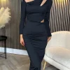 COPPEROSE Going Out Dresses | Occasion Dresses^Amberley Black Cut Out Detail Midi Dress