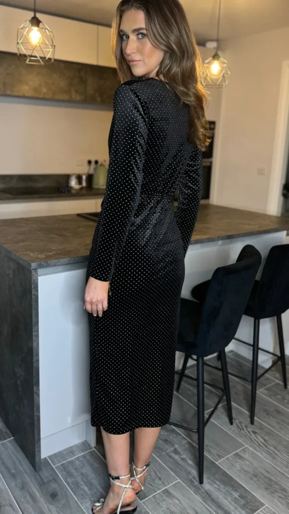 LORIANE Going Out Dresses | Occasion Dresses^Anakin Black Velvet Diamante Midi Dress