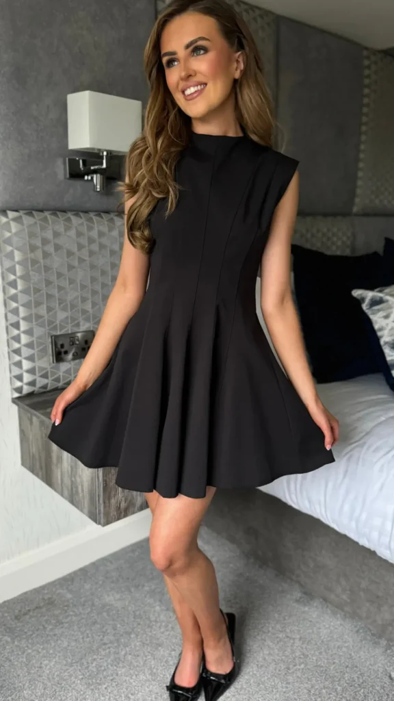 COPPEROSE Day Dresses | Going Out Dresses^Andie Black High Neck Skater Mini Dress