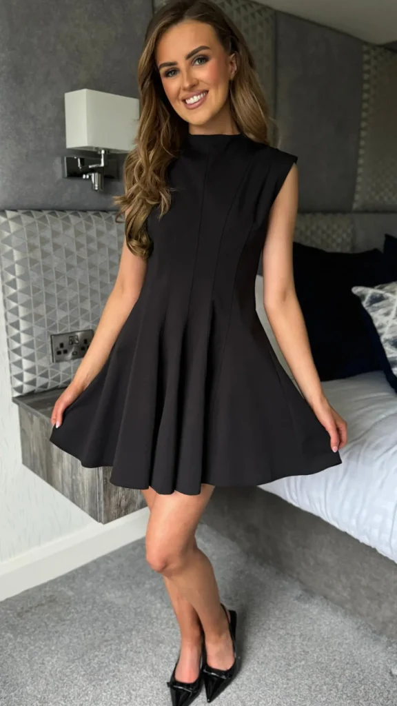 COPPEROSE Day Dresses | Going Out Dresses^Andie Black High Neck Skater Mini Dress
