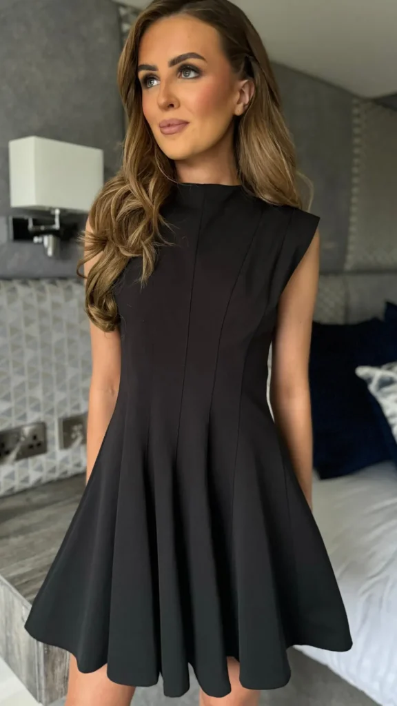 COPPEROSE Day Dresses | Going Out Dresses^Andie Black High Neck Skater Mini Dress