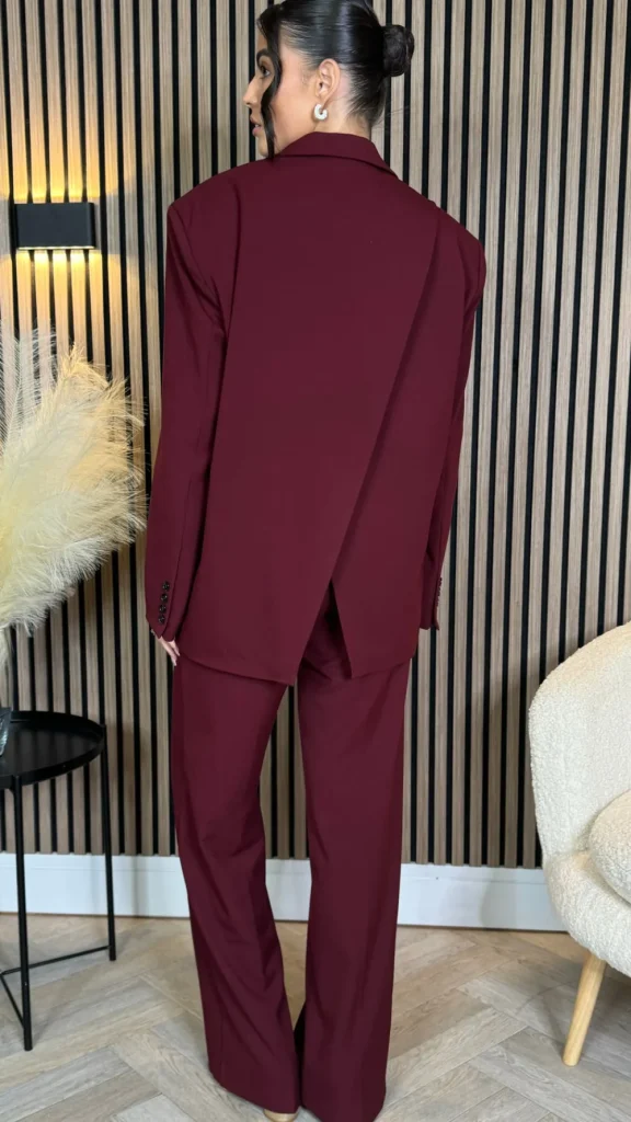 ATTENTIF Co-ords | Blazers^Angelica Burgundy Trousers & Blazer Co Ord
