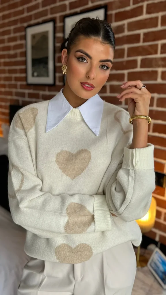 PARIS FASHION SHOPS Tops^Anna White Button Down Detail Shirt Collar