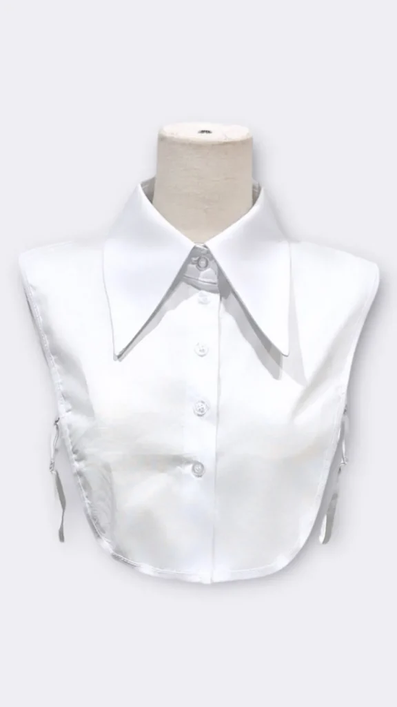 PARIS FASHION SHOPS Tops^Anna White Button Down Detail Shirt Collar