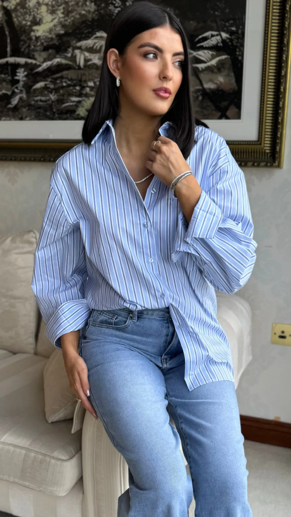 annalie_blue_pinstripe_ov_2.webp VERA LUCY Tops^Annalie Blue Pinstripe Oversized Shirt
