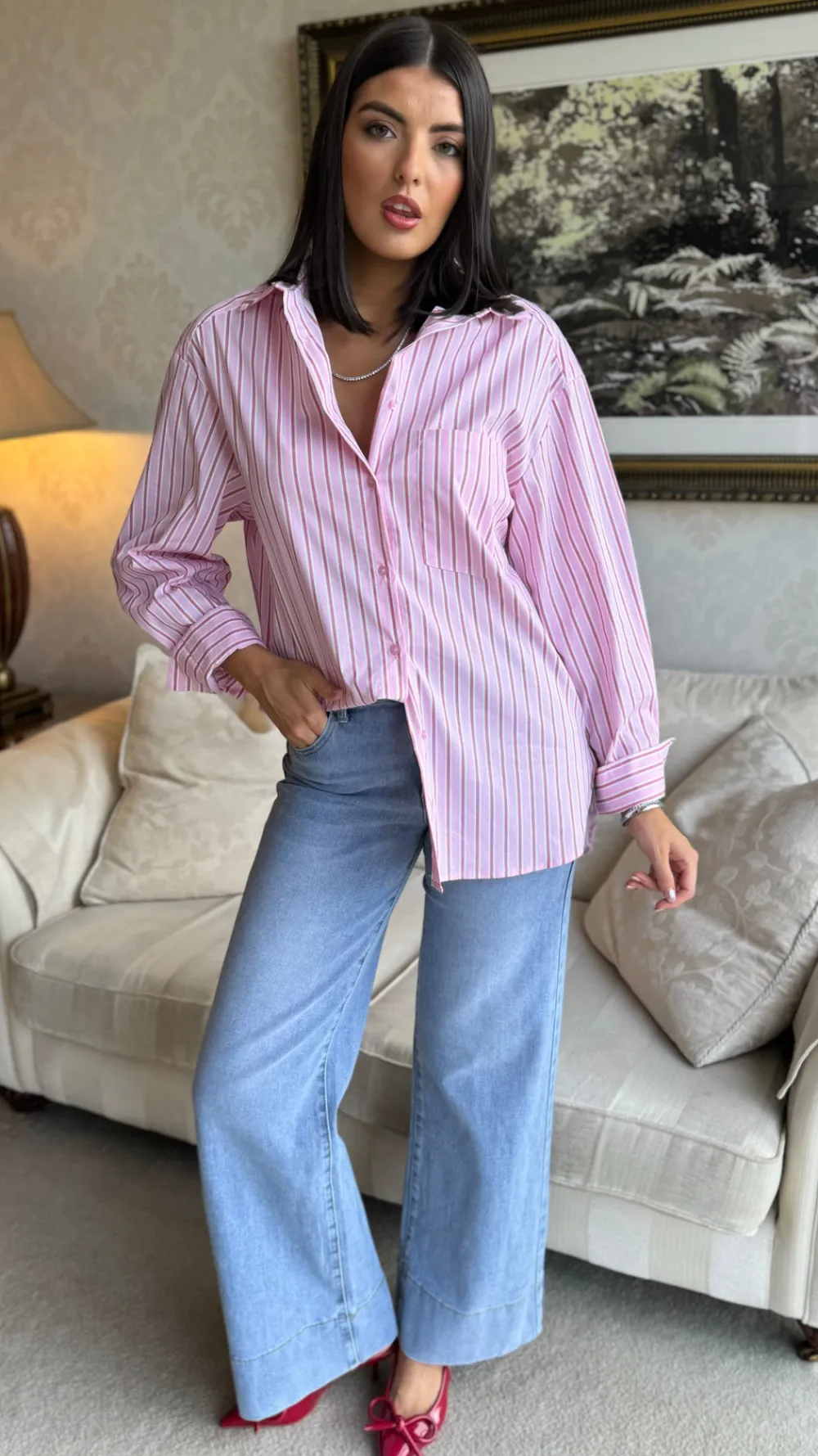 annalie_pink_pinstripe_ov_2.webp VERA LUCY Tops^Annalie Pink Pinstripe Oversized Shirt
