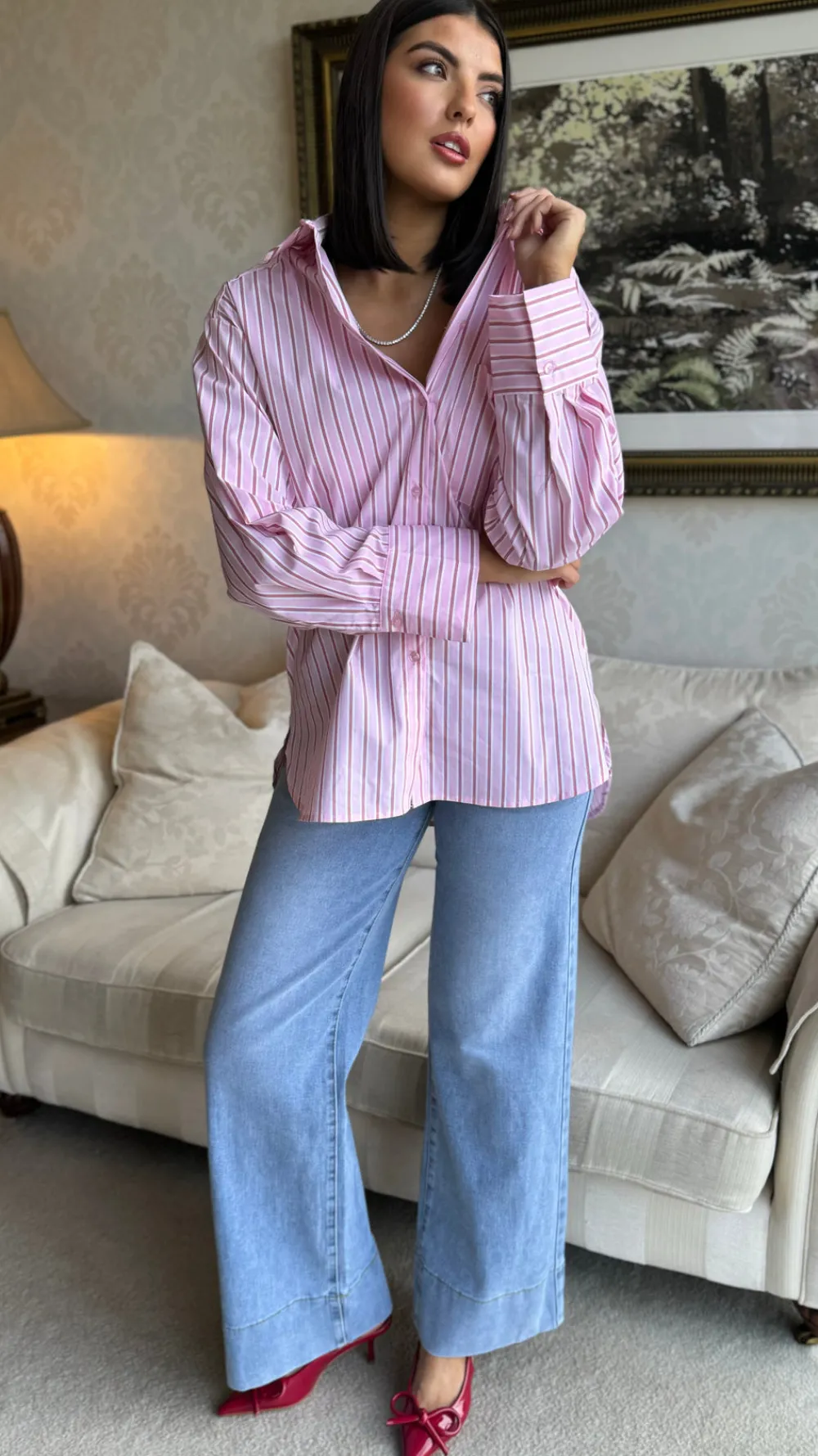 annalie_pink_pinstripe_ov_4.webp VERA LUCY Tops^Annalie Pink Pinstripe Oversized Shirt
