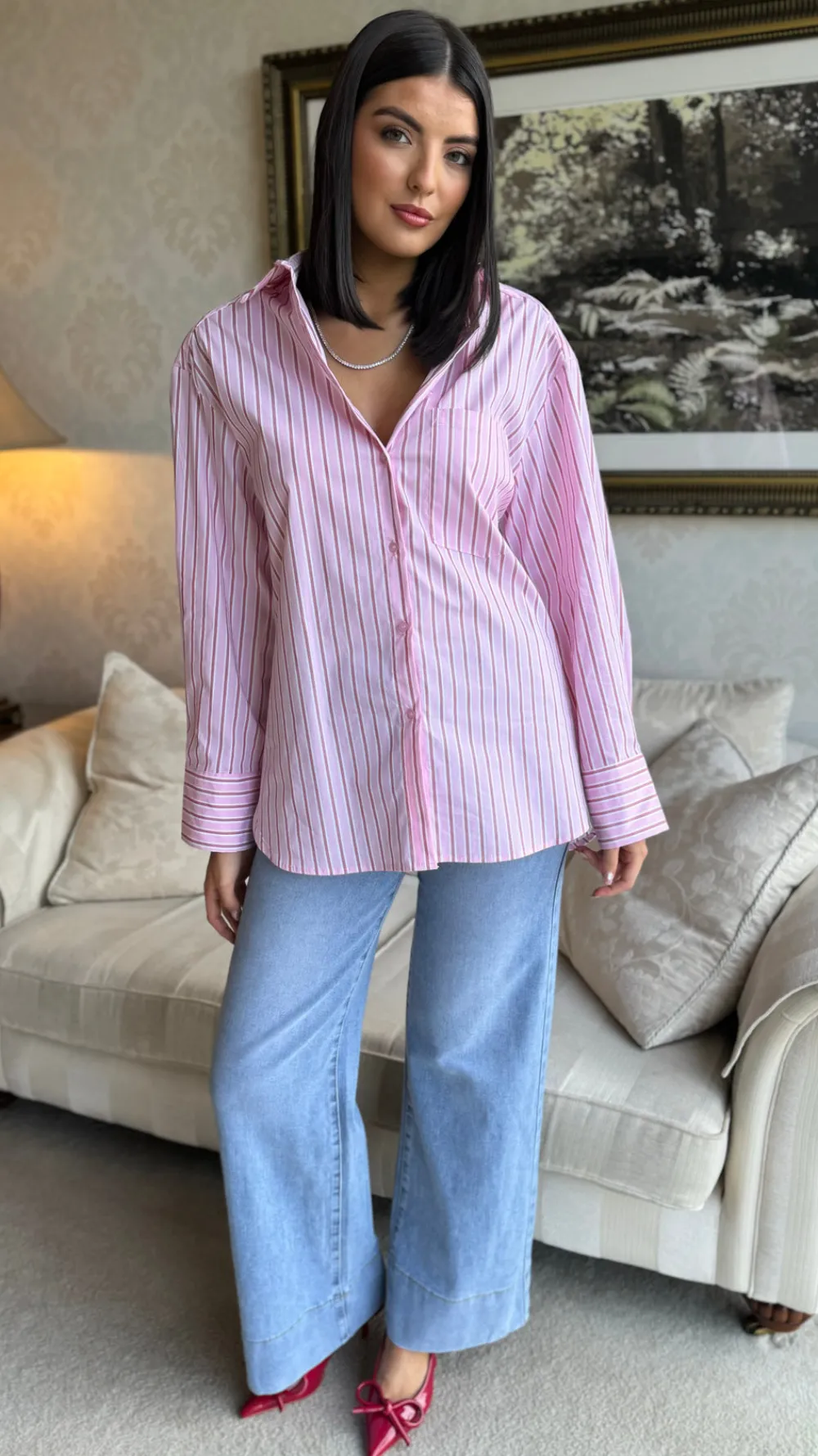 annalie_pink_pinstripe_ov_5.webp VERA LUCY Tops^Annalie Pink Pinstripe Oversized Shirt