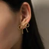 EMILY Jewellery^Annia Gold Bow Design Earrings