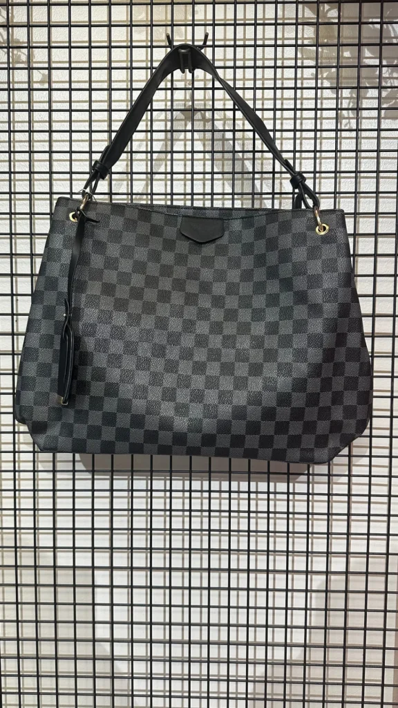 Roc Ronoco Bags^Annie Black Checked Print Handbag
