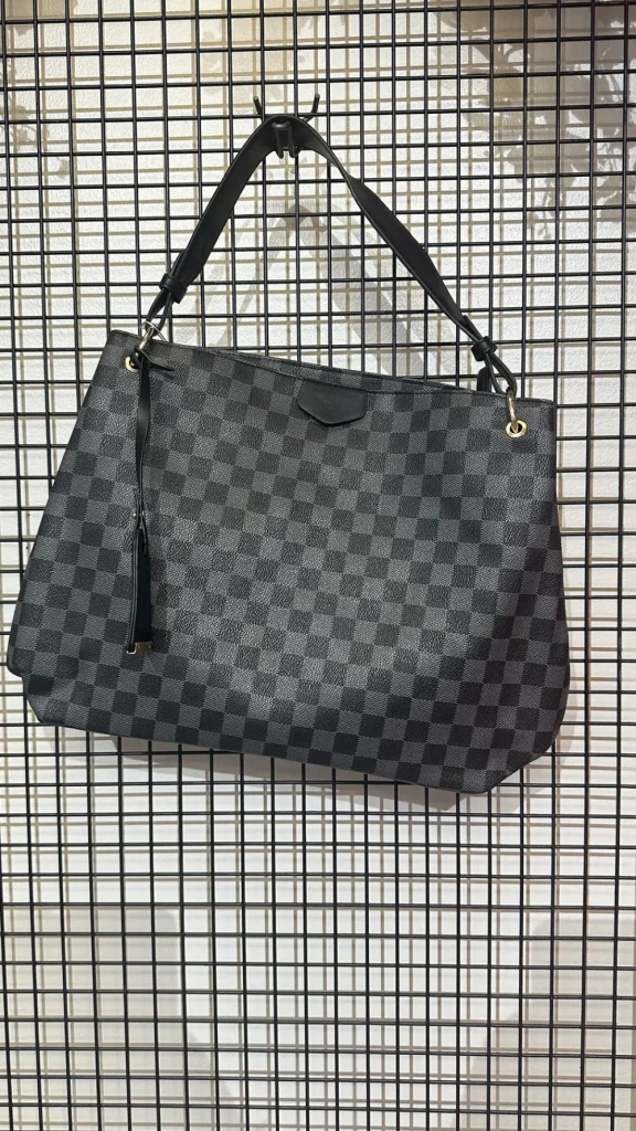 Roc Ronoco Bags^Annie Black Checked Print Handbag