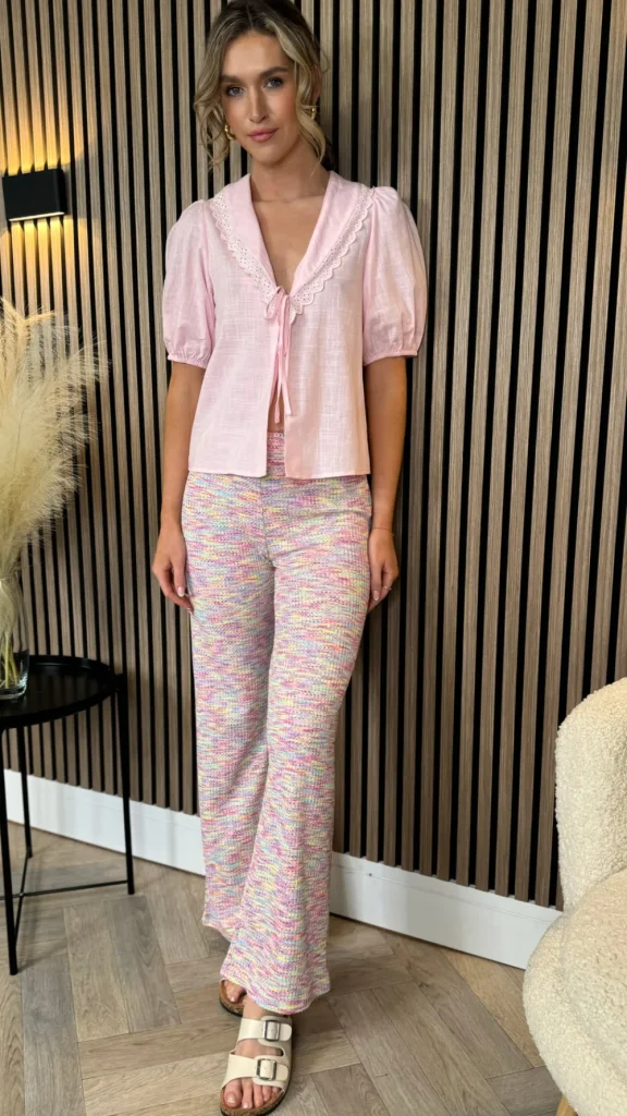 So Twice Tops^Anya Baby Pink Tie Detail Top