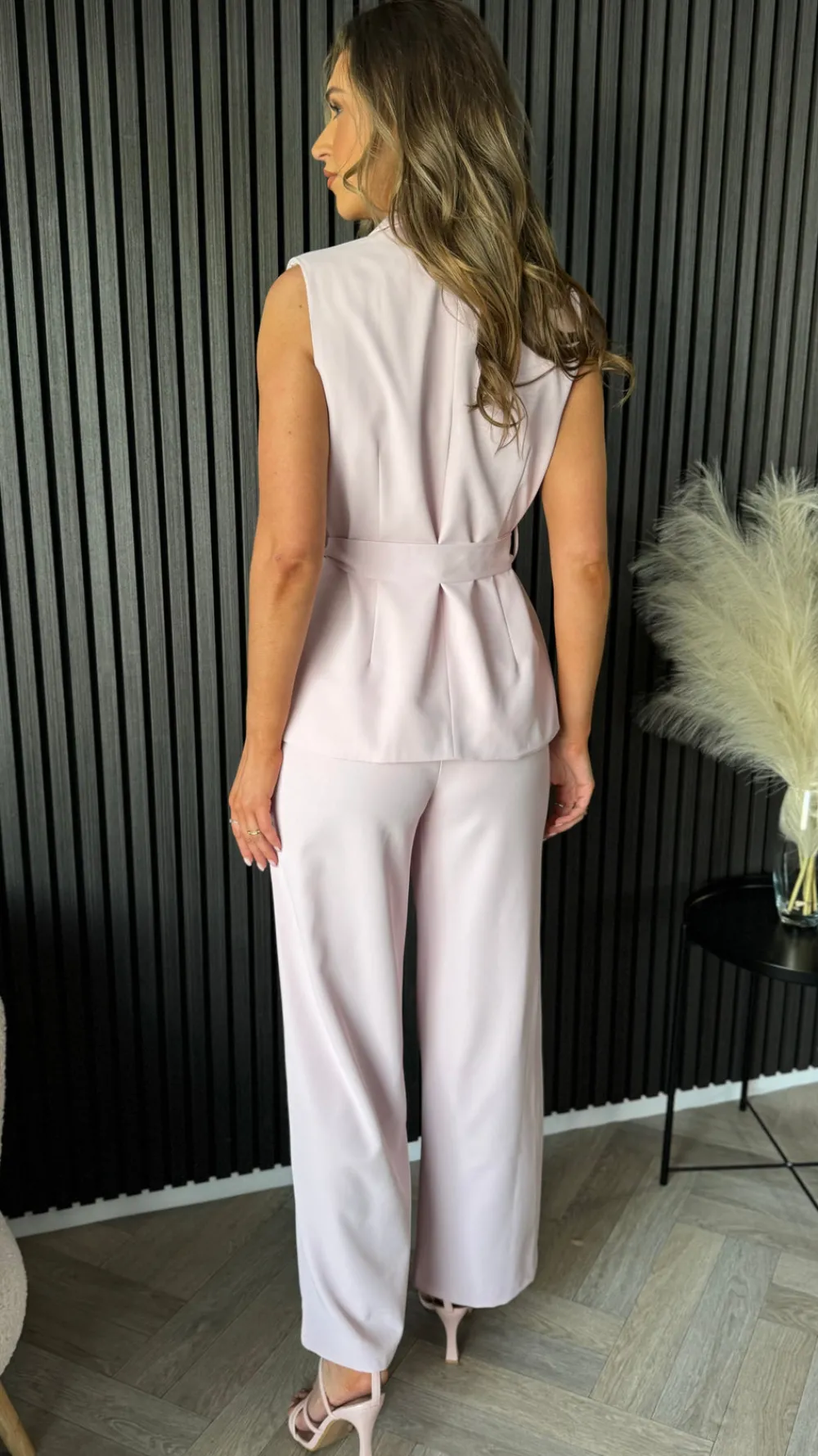 aoife_light_pink_wide_leg_6.webp GIRL IN MIND Co-ords^Aoife Light Pink Wide Leg Trousers & Belted Waistcoat Co Ord