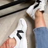 JOIA Trainers | Flats^April Beige & Black Detailed Trainers