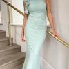 CANDICE FAIRE Going Out Dresses | Occasion Dresses^Arabella Sage Green One Shoulder Mesh Maxi Dress