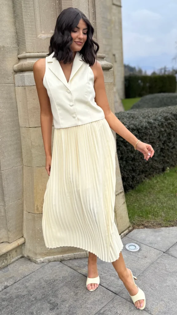LUCCE Tops^Armelle Yellow Tailored Waistcoat