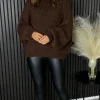 BELLAVIE Knitwear^Aston Chocolate Brown Chunky Knit Jumper
