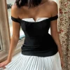CANDICE FAIRE Occasion Dresses | Mini Dresses^Audrey Black & White Off Shoulder Contrast Mini Dress