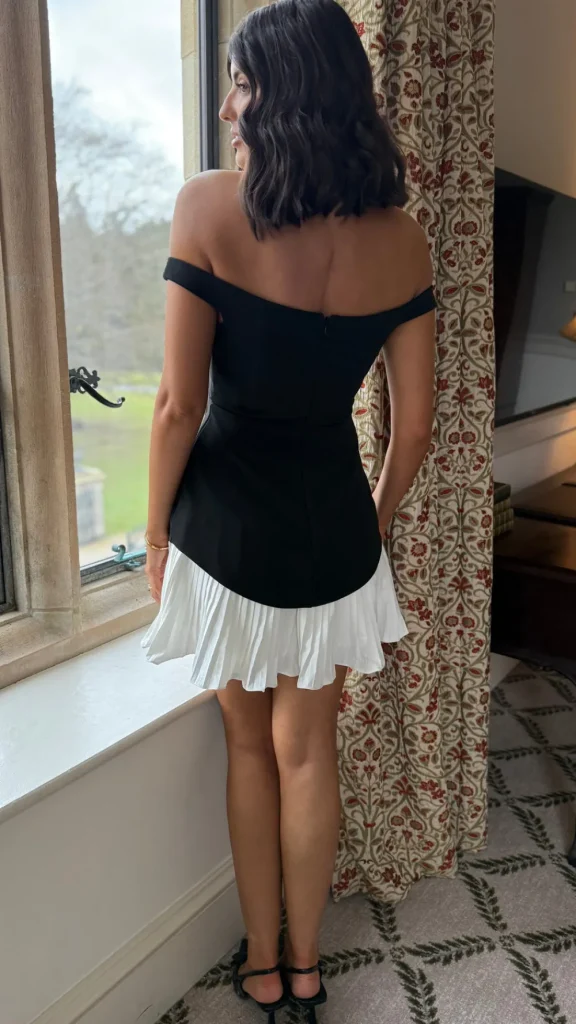 CANDICE FAIRE Occasion Dresses | Mini Dresses^Audrey Black & White Off Shoulder Contrast Mini Dress