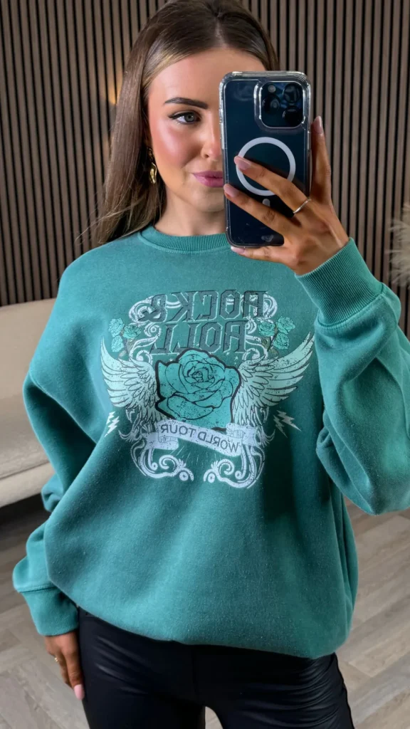 MISSI CLOTHING Knitwear | Hoodies + Sweatshirts^Becky Green 'Rock & Roll' Printed Sweatshirt