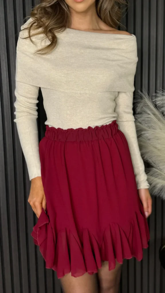 BABEZ LONDON Knitwear^Bianca Beige Soft Knit Bardot Jumper