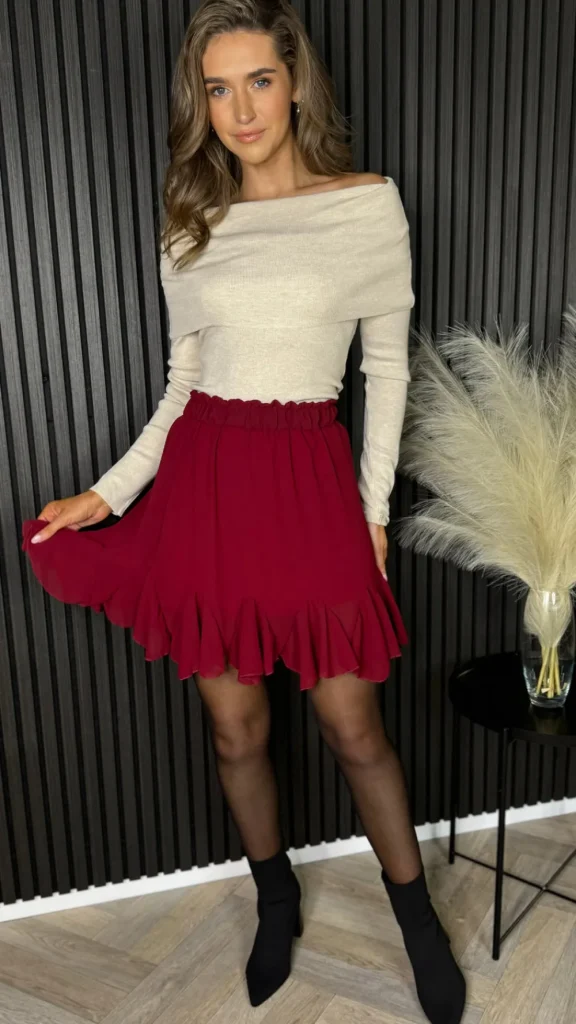 BABEZ LONDON Knitwear^Bianca Beige Soft Knit Bardot Jumper