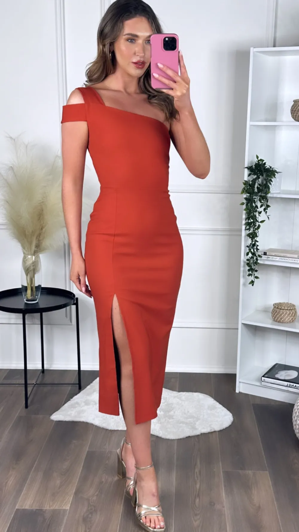 bibi_rust_midaxi_dress_3.webp VESPER Going Out Dresses | Occasion Dresses^Bibi Rust Midaxi Dress