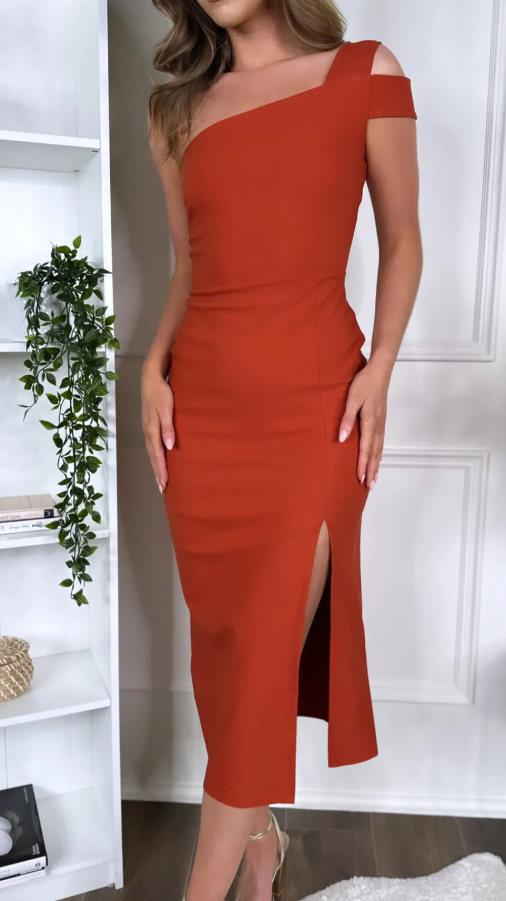 bibi_rust_midaxi_dress_4.webp VESPER Going Out Dresses | Occasion Dresses^Bibi Rust Midaxi Dress