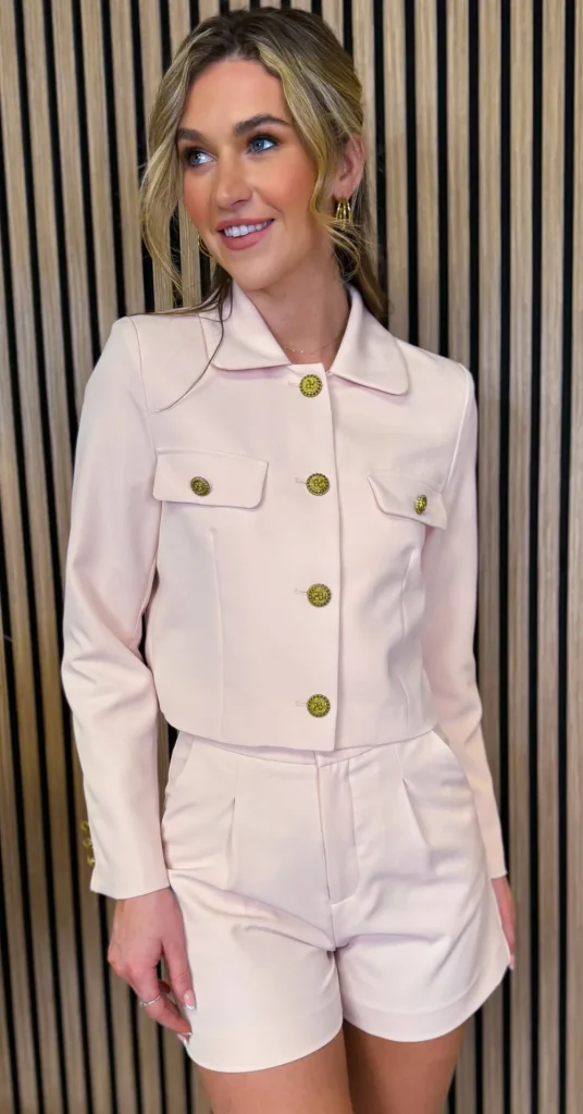 ATTENTIF Co-ords^Billie Dusky Pink Shorts & Jacket Co Ord