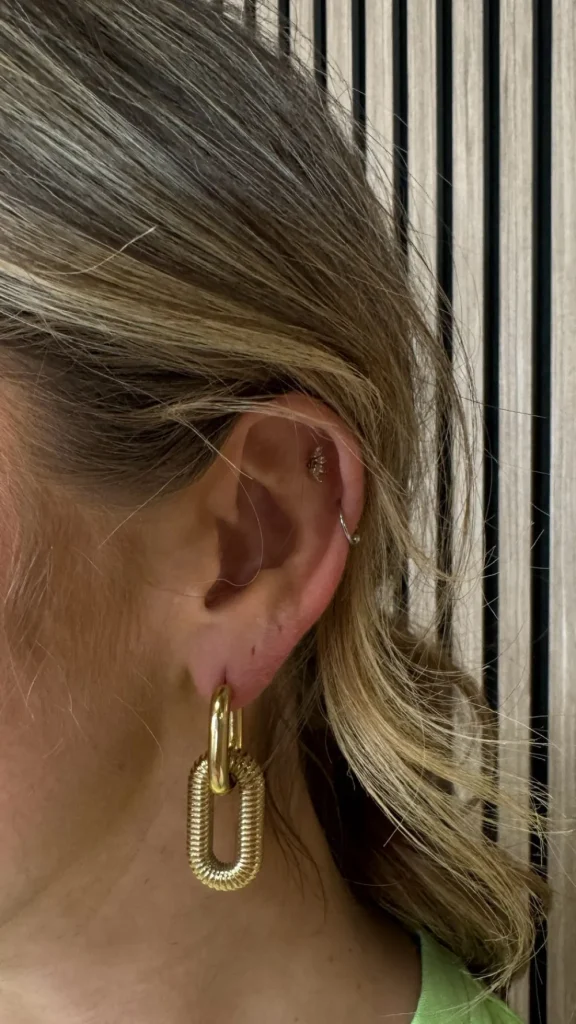 PARIS FASHION SHOPS Jewellery^Blaine Gold Ringed Detail Stainless Steel Earrings