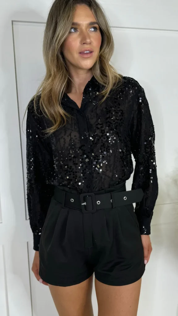 COPPEROSE Skirts & Shorts^Bowie Black Belted Shorts