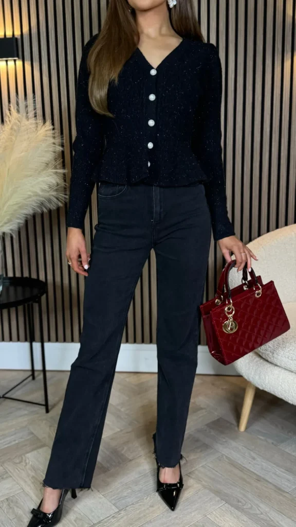 REDIAL Jeans^Brennan Black Straight Leg Frayed Hem Jeans