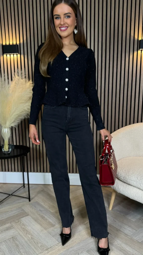 REDIAL Jeans^Brennan Black Straight Leg Frayed Hem Jeans