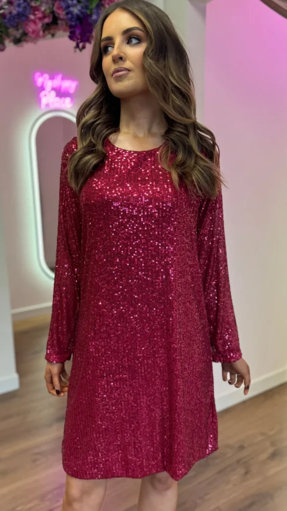 ESTEE BROWN Going Out Dresses | Occasion Dresses^Brogan Burgundy Bow Detail Sequin Mini Dress
