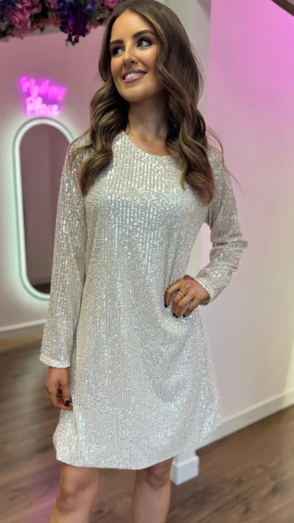 ESTEE BROWN Going Out Dresses | Occasion Dresses^Brogan Champagne Bow Detail Sequin Mini Dress
