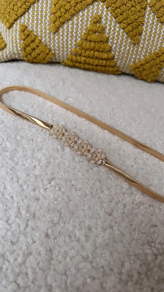 BEST ANGEL Belts^Cadence Gold Floral Decorated Belt