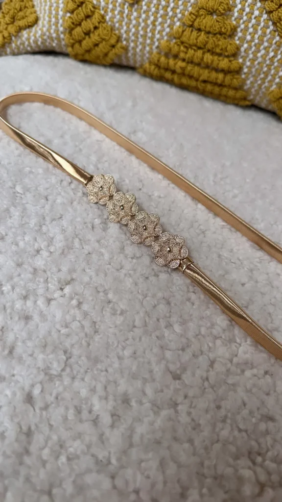 BEST ANGEL Belts^Cadence Gold Floral Decorated Belt