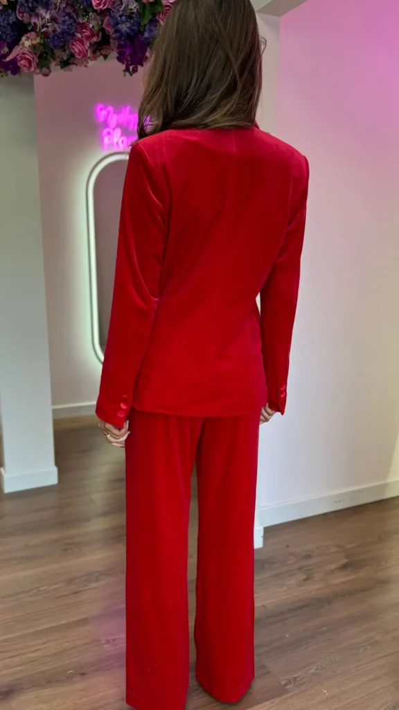 ATTENTIF Co-ords | Blazers^Carina Red Velvet Trousers & Blazer Co-Ord