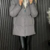 COPPEROSE Coats & Jackets^Carmella Charcoal Grey Puffer Hooded Coat