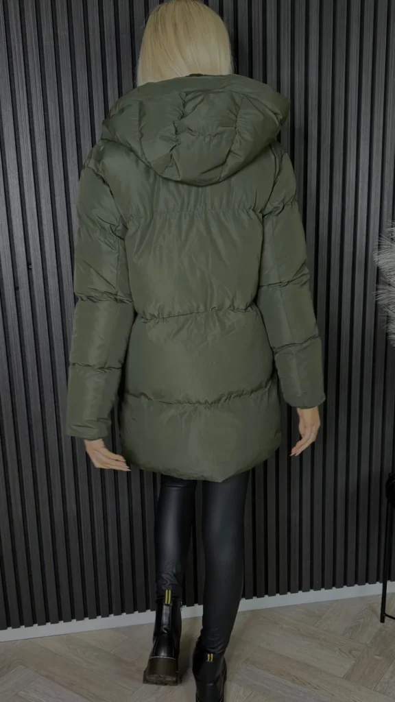 COPPEROSE Coats & Jackets^Carmella Khaki Puffer Hooded Coat