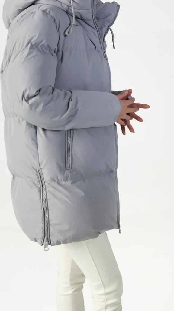 COPPEROSE Coats & Jackets^Carmella Light Grey Puffer Hooded Coat